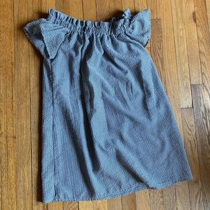 Seersucker Skirt, White and Dark Grey, XL